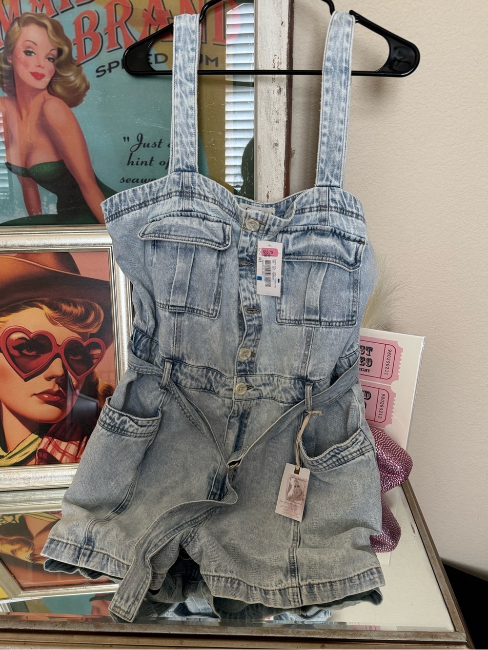 Jessica Simpson Light Wash Denim Romper